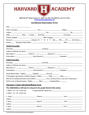 Harvard Academy  Form