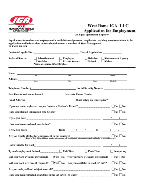 Iga Application Form