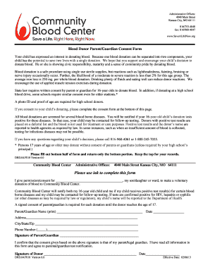 Blood Donor Questionnaire and Consent Form
