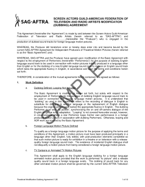 Dubbing Agreement  Form