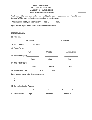 Bdu Edu Et Registrar  Form