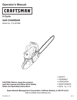 Craftsman S205 Chainsaw Manual  Form