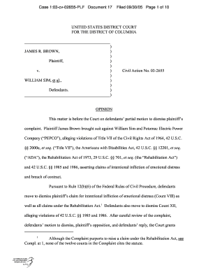 Case 103 Cv 02655 PLF Document 17 Gpo  Form