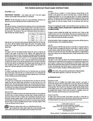 Mexican Train Rules PDF  Form