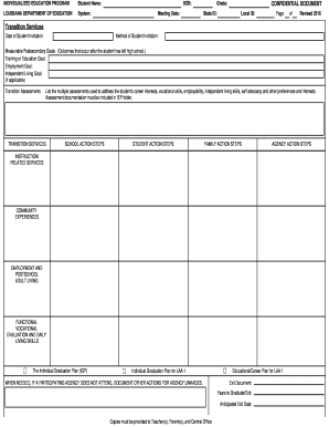  Louisiana Iep Form 2016-2024