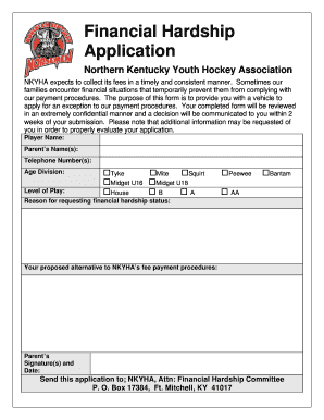 Financial Hardship Application Template  Form