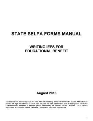 State Selpa Forms Manual