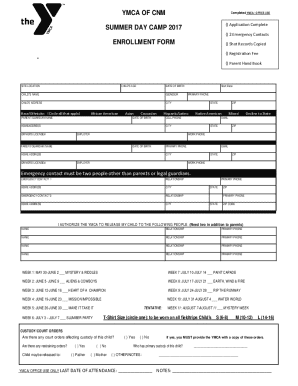 YMCA SUMMER CAMP APPLICATION Cheyenneymca Org  Form