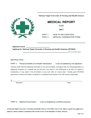 Ntunhs Medical Report  Form