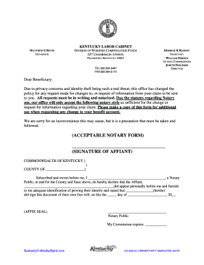 Preferred Notary Form Kentucky Labor Cabinet Labor Ky