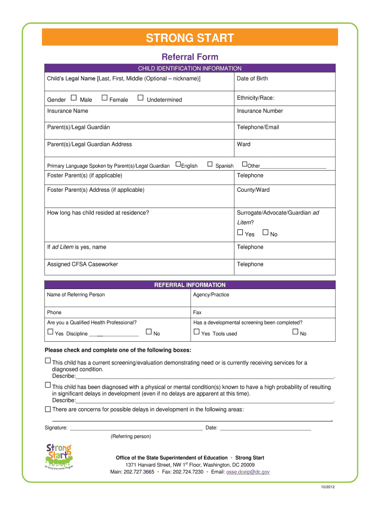 Strong Start Referral  Form