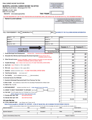 Williamsport Local Tax Form