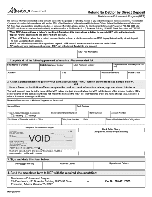  Refund to Debtor by Direct Deposit Alberta Justice Justice Alberta 2016-2024