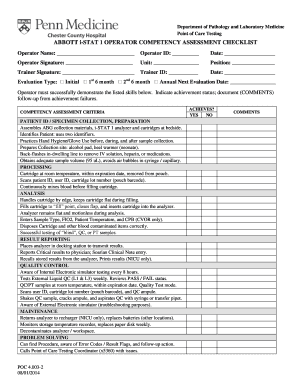 Istat Competency Checklist  Form