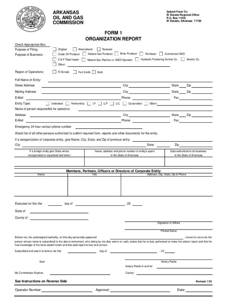 ARKANSAS OIL and GAS COMMISSION Submit Form to El