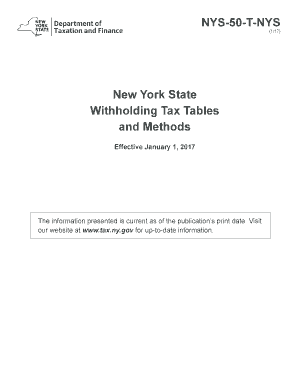  NYS 50 T NYS117New York State Withholding Tax Tables and Tax Ny 2021