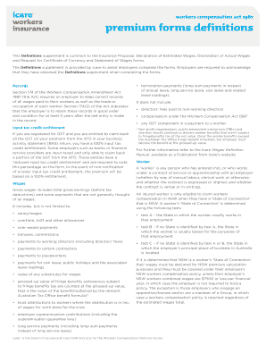 Icare Actual Wages Declaration Form PDF