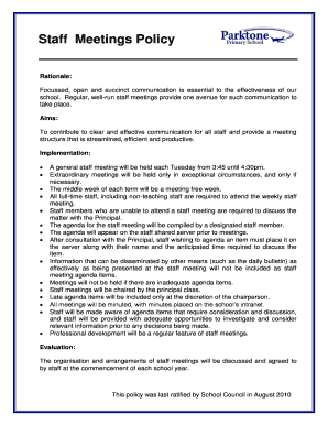 School Policy Template  Form