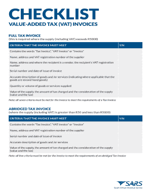 Invoice Checklist Format