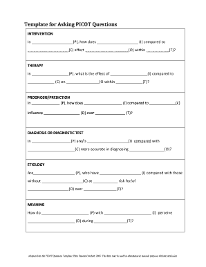 Pico Question Template  Form