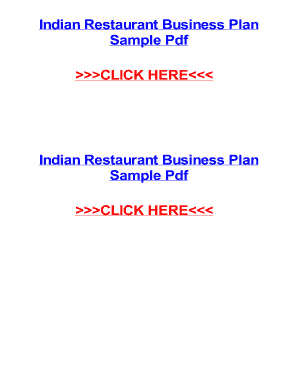 Indian Restaurant Business Plan PDF  Form