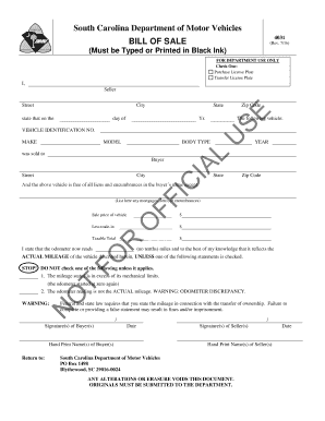 Sc Dmv Form 4031 Rev 7 16