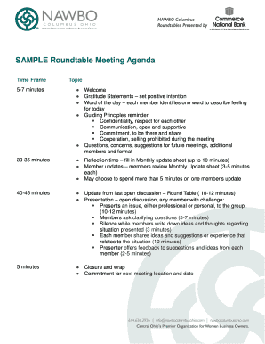 Roundtable Agenda Example  Form