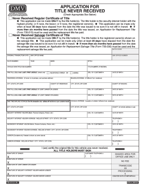 Oregon Title Application PDF  Form