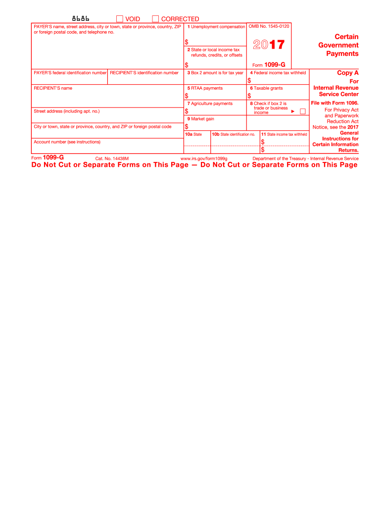  1099 G  Form 2017