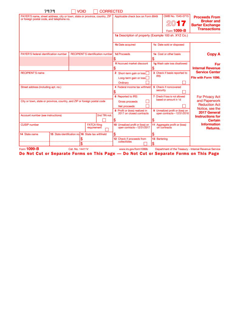  1099 B  Form 2017