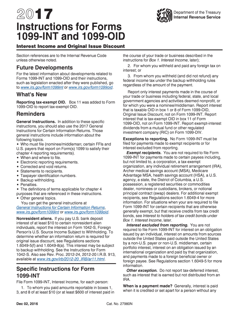  1099 Int Instructionspdffillercom  Form 2017