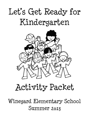 Get Ready for Kindergarten Summer Packet  Form