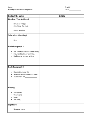 Friendly Letter Graphic Organizer Scholastic  Form