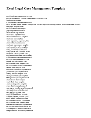 Legal Case Tracking Excel Template  Form