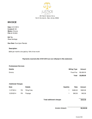 Legal Invoice Template  Form