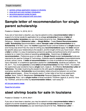 Parent Motivational Letter for Scholarship  Form