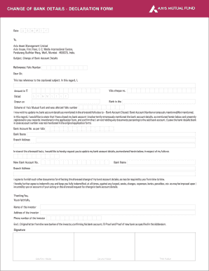 How to Change Bank Account in Axis Mutual Fund  Form