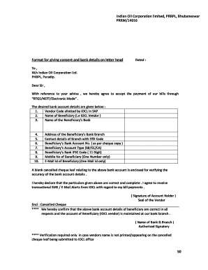 Bank Details Format