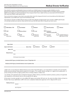  Medical Director Verification Form DOH 4362 New York State Health Ny 2014