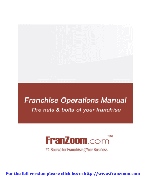 Franchise Operations Manual Template Download  Form