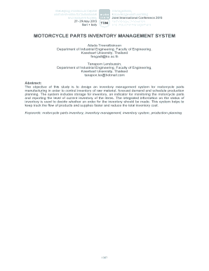 Motorcycle Parts Inventory Management System  Form