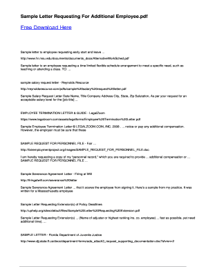Sample Request for Additional Staff with Justification PDF Form