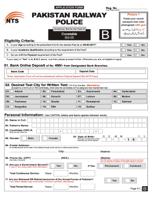 Railway Police Form