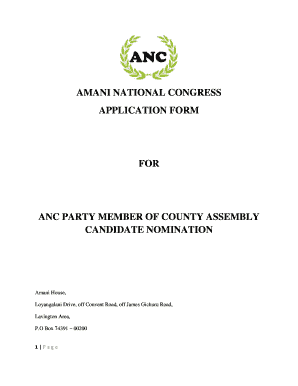 Anc Party Registration  Form