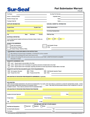 Part Submission Warrant PDF  Form