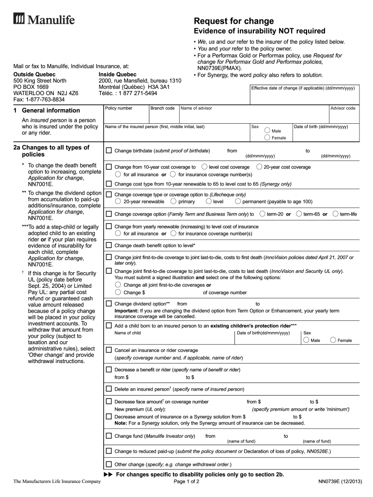  Manulife Insurance Claim Form 2013
