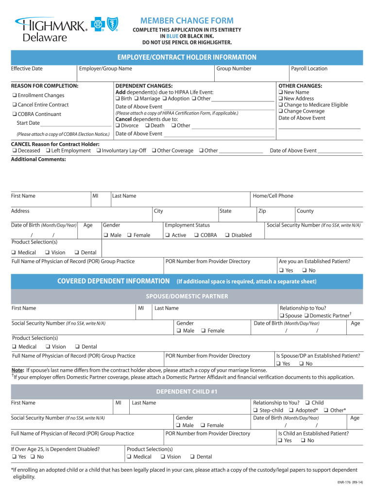 MEMBER CHANGE FORM Wesley Edu 2014-2025