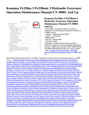 Komatsu Pc228uslc 3 Service Manual  Form