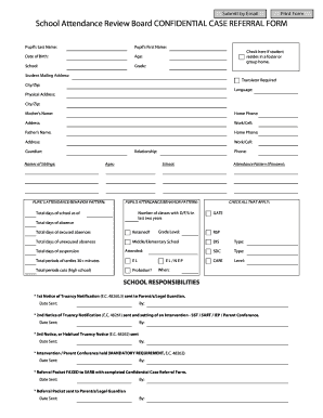 School Attendance Review Board CONFIDENTIAL CASE  Form