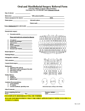 Uic Oral Surgery Referral  Form